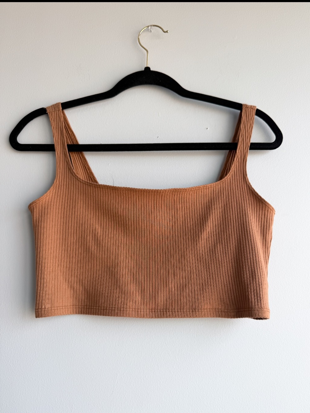 Reformation Jeans Ribbed Square Neck Cropped Tank Top
